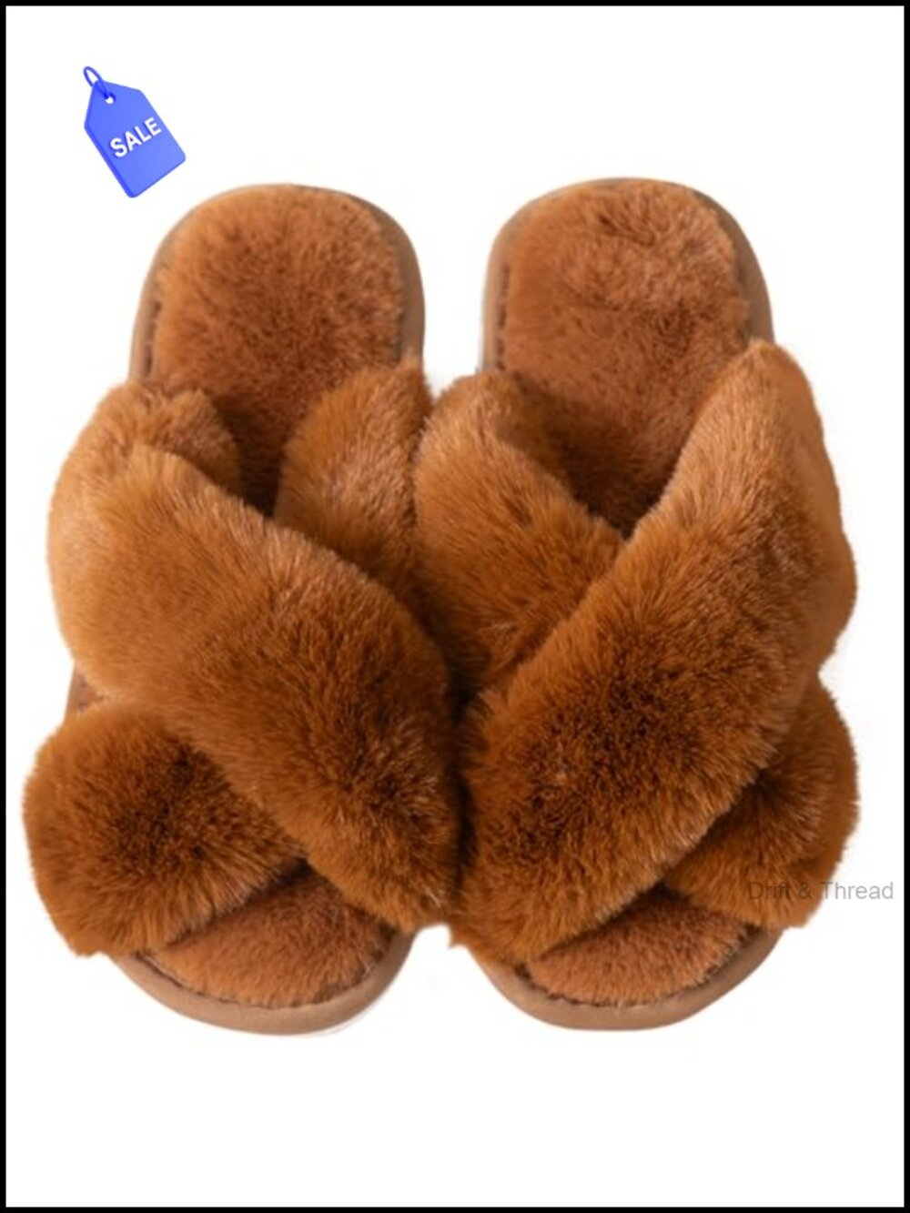 Memory Foam Fuzzy Slippers Open Toe Cozy Plush House Shoes Women